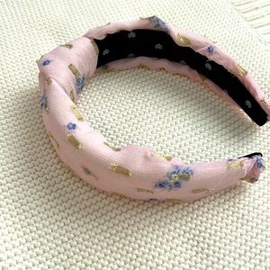 Lele Sadoughi Headband Pastel Pink with Flowers
